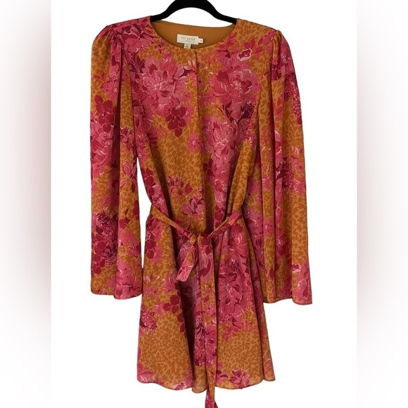 TED BAKER Floral Print Mini Dress US Size 6 - Picture 2 of 14